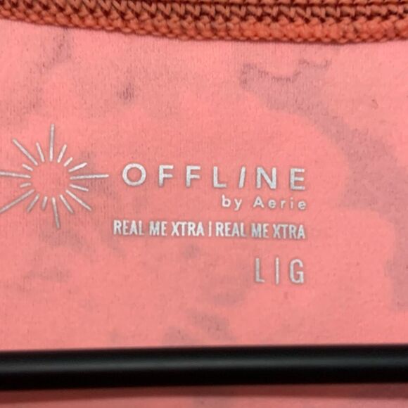 AERIE Offline Real Me XTRA Twist Crop Tank Top Coral Red Orange Large - Picture 9 of 10